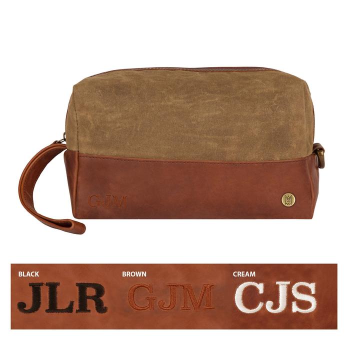 Unique Personalized The Classic Canvas Wash Bag Customized Dopp Kit Gifts for Men by Groovy Guy