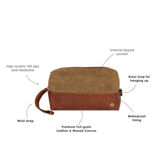 Unique Personalized The Classic Canvas Wash Bag Customized Dopp Kit Gifts for Men by Groovy Guy