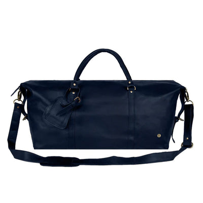Navy Leather Duffle