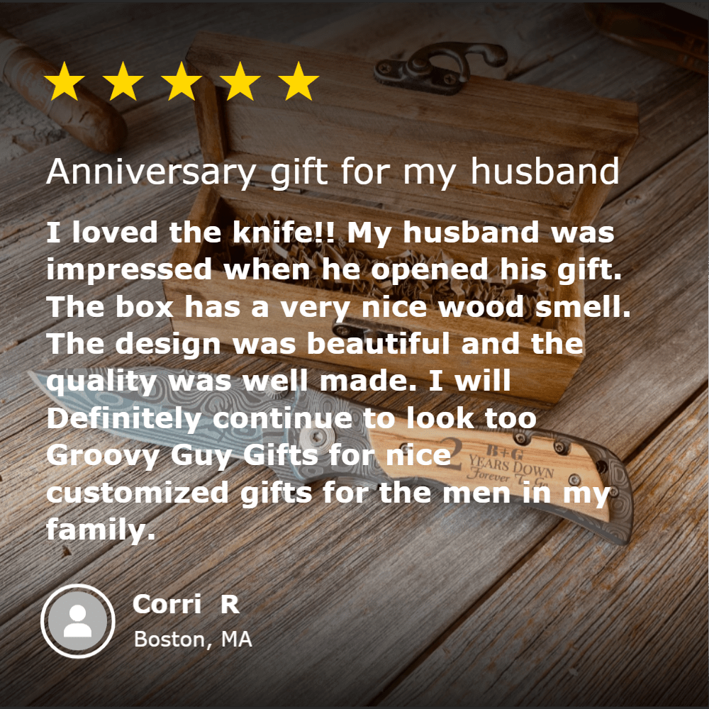 Unique Personalized Knife to Remember Customized Anniversary Gifts for Men by Groovy Guy