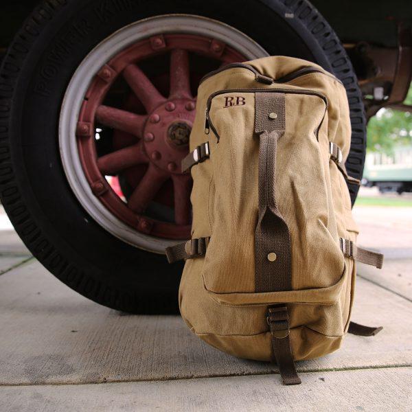 Unique Personalized Personalized Canvas Travel Backpack Customized Backpack Gifts for Men by Groovy Guy