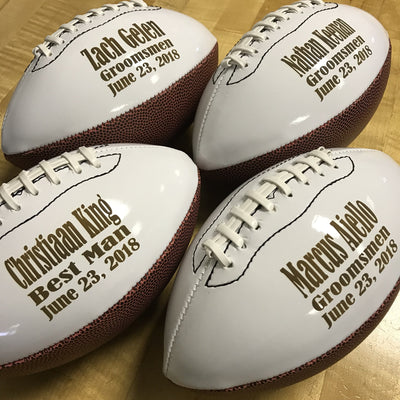 Four Personalized Footballs