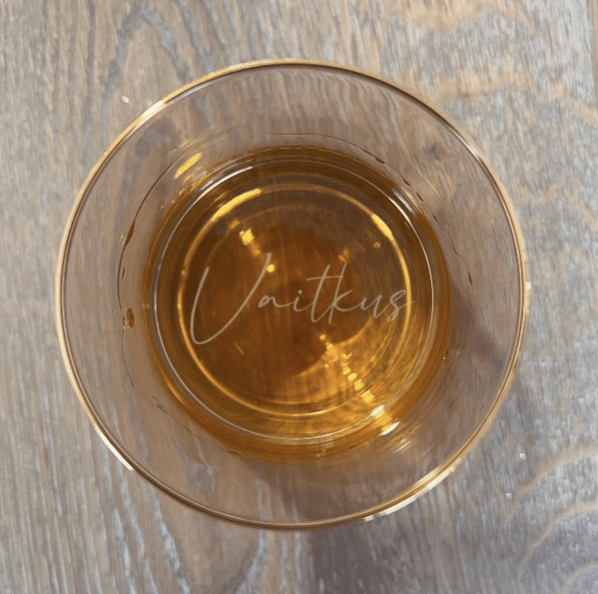 Personalized Gold Rim Whiskey Glass