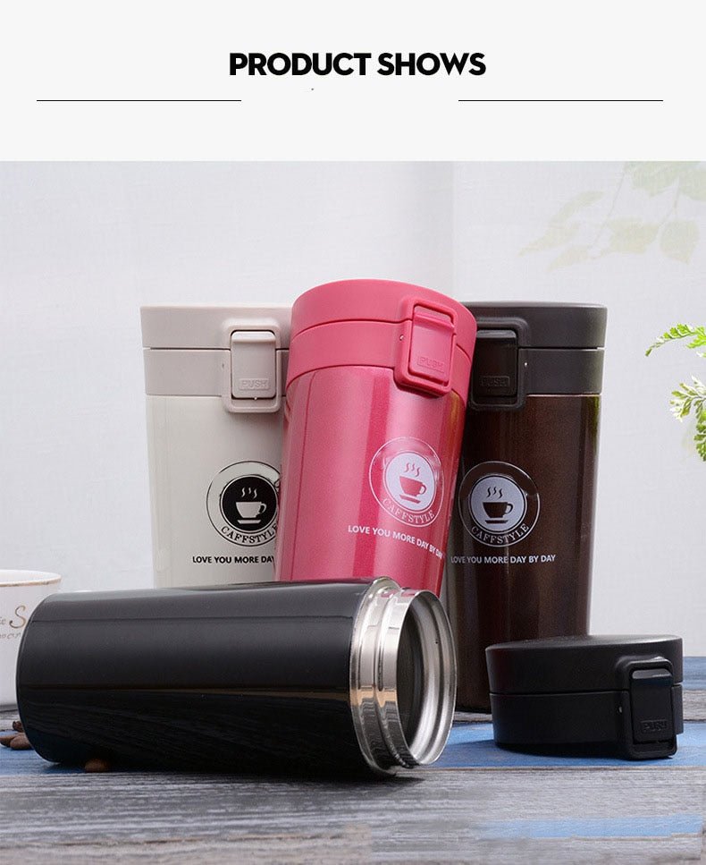 Unique Personalized SLIM STRAIGHT COFFEE FLASK Customized Gifts for Men by Groovy Guy