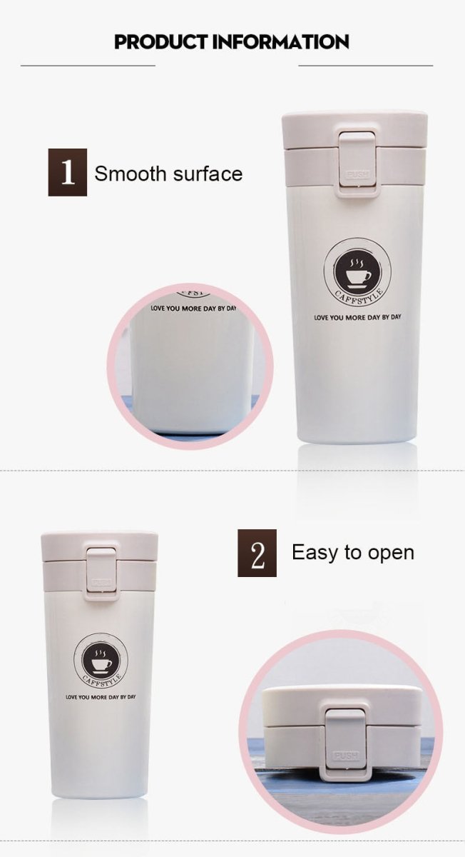 Unique Personalized SLIM STRAIGHT COFFEE FLASK Customized Gifts for Men by Groovy Guy