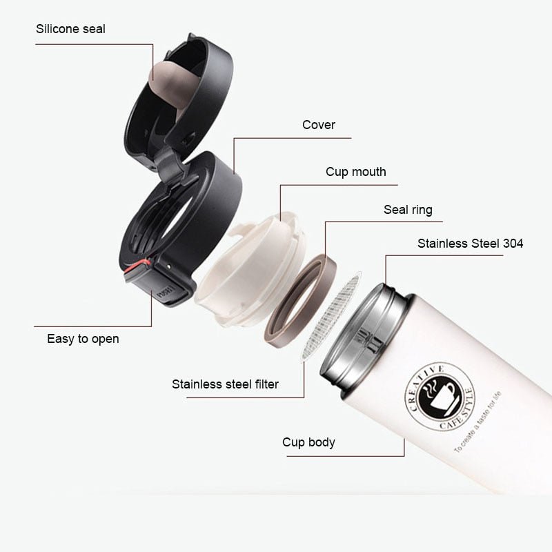 Unique Personalized SLIM STRAIGHT COFFEE FLASK Customized Gifts for Men by Groovy Guy