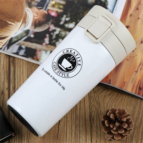 Unique Personalized SLIM STRAIGHT COFFEE FLASK Customized Gifts for Men by Groovy Guy