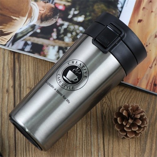 Unique Personalized SLIM STRAIGHT COFFEE FLASK Customized Gifts for Men by Groovy Guy