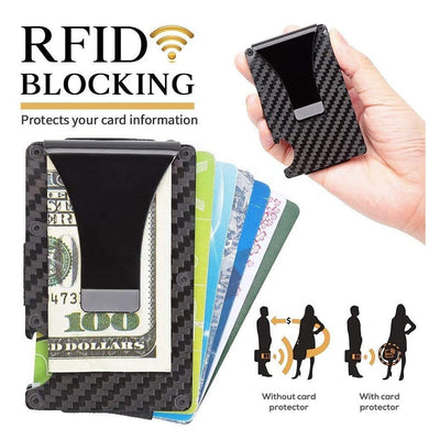 Tactical Wallet, Carbon Fiber Wallet, Money Clip, RFID Blocking