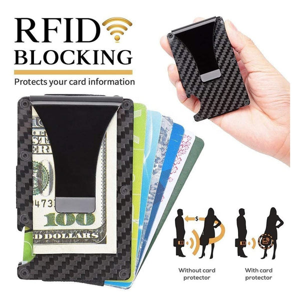Personalized Carbon Fiber Front Pocket Minimalist Wallet with Bottle ...