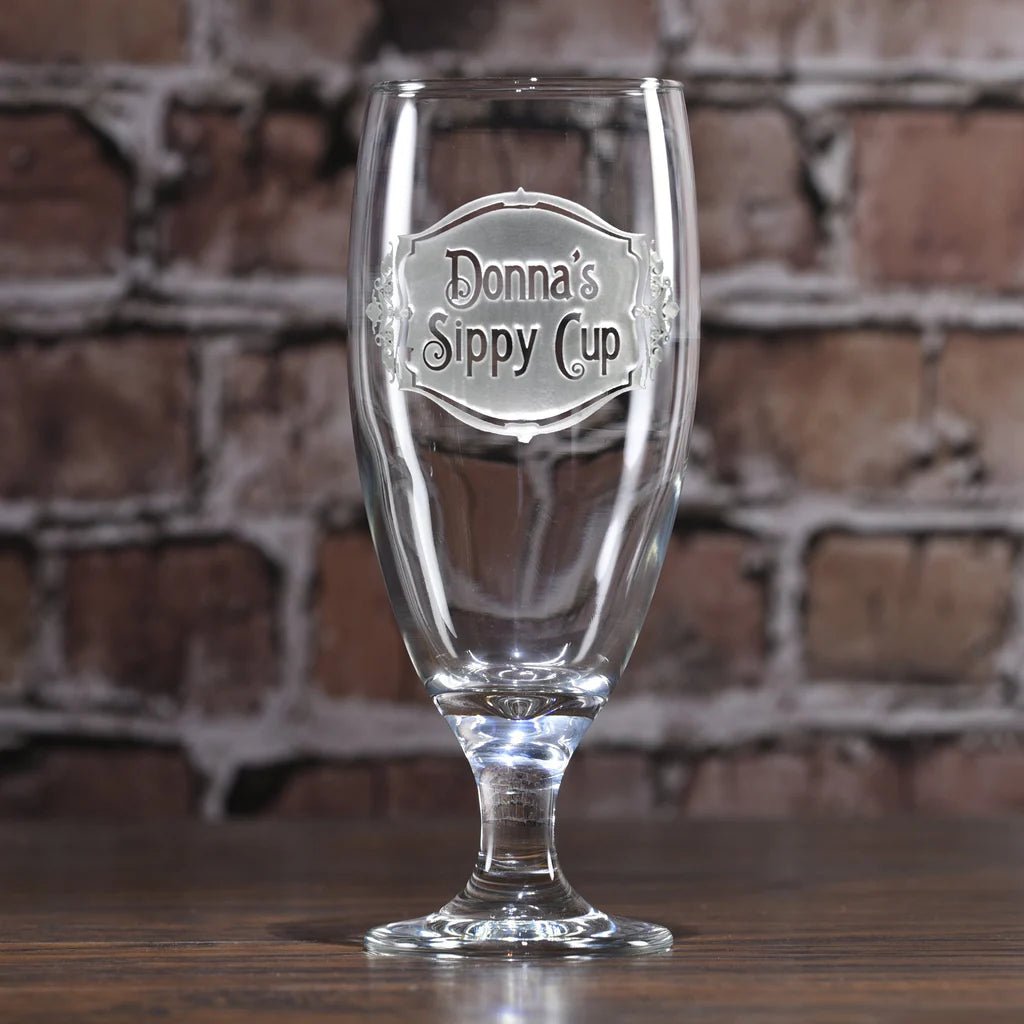 Unique Personalized Personalized Sippy Cup Goblet Customized pint glass Gifts for Men by Groovy Guy