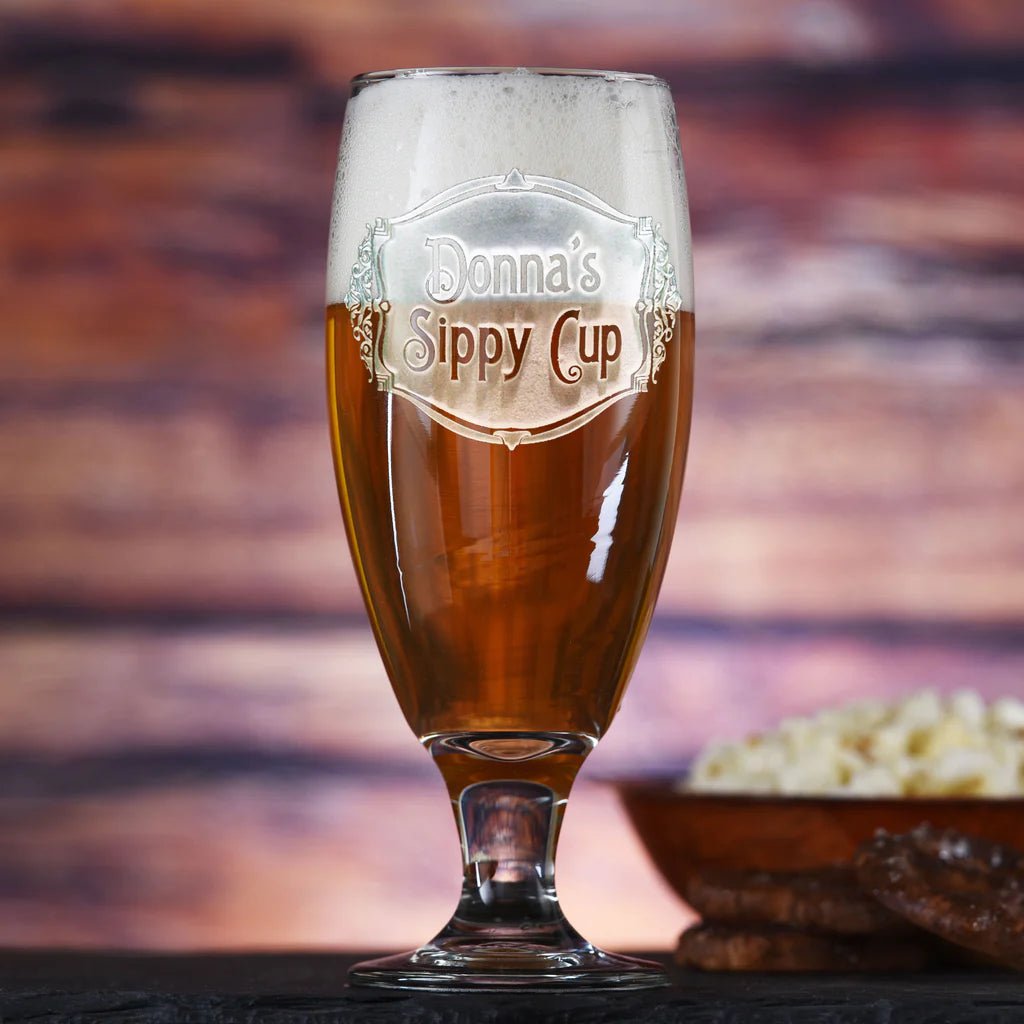 Unique Personalized Personalized Sippy Cup Goblet Customized pint glass Gifts for Men by Groovy Guy