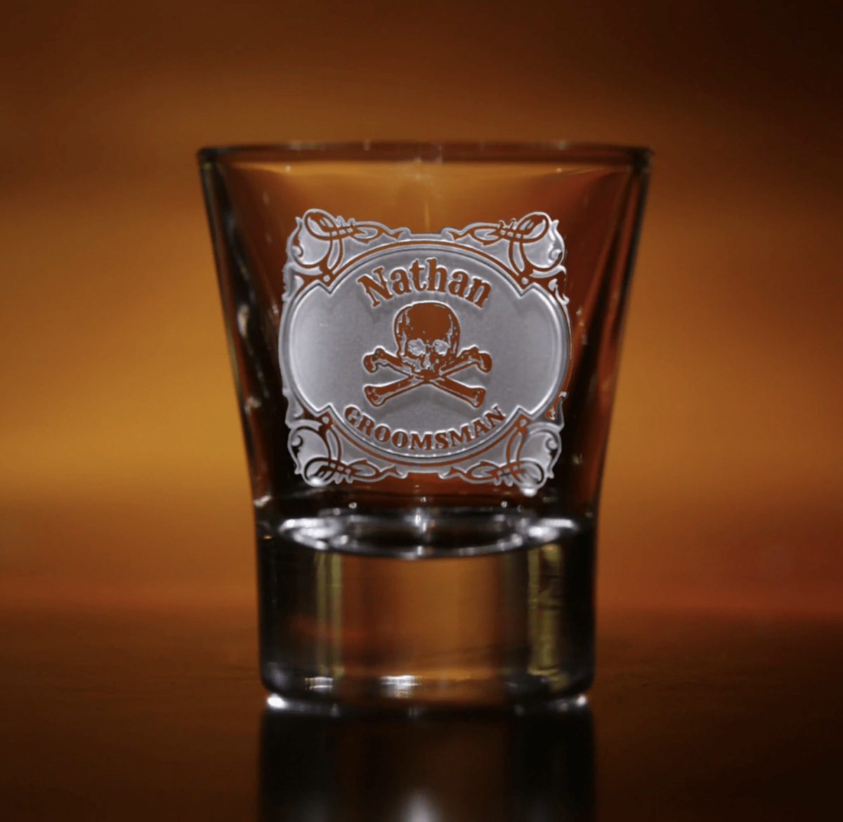 Skull And Bones Groomsman Shot Glass