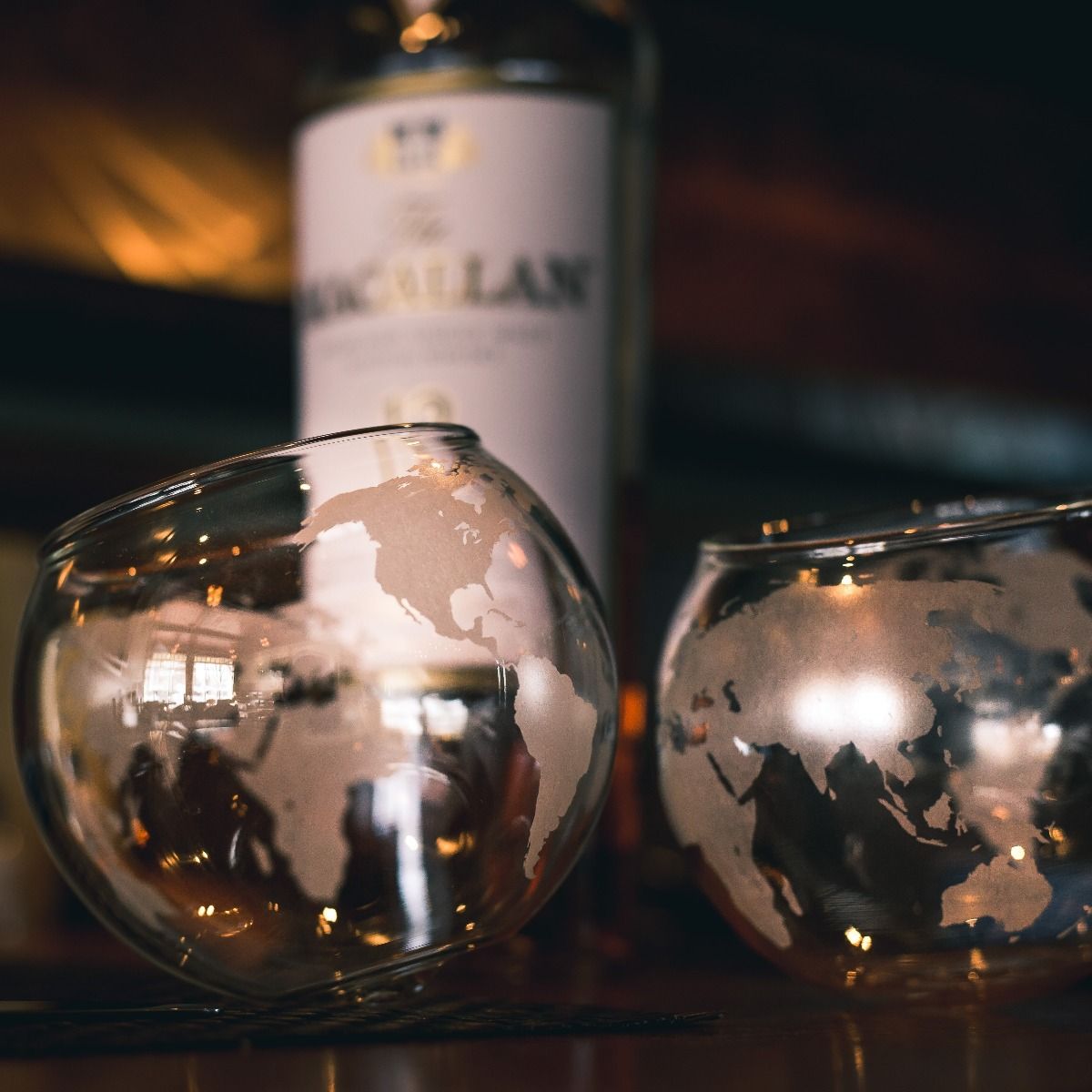 Unique Personalized World Keeps Spinning Customized Whiskey Glass Gifts for Men by Groovy Guy