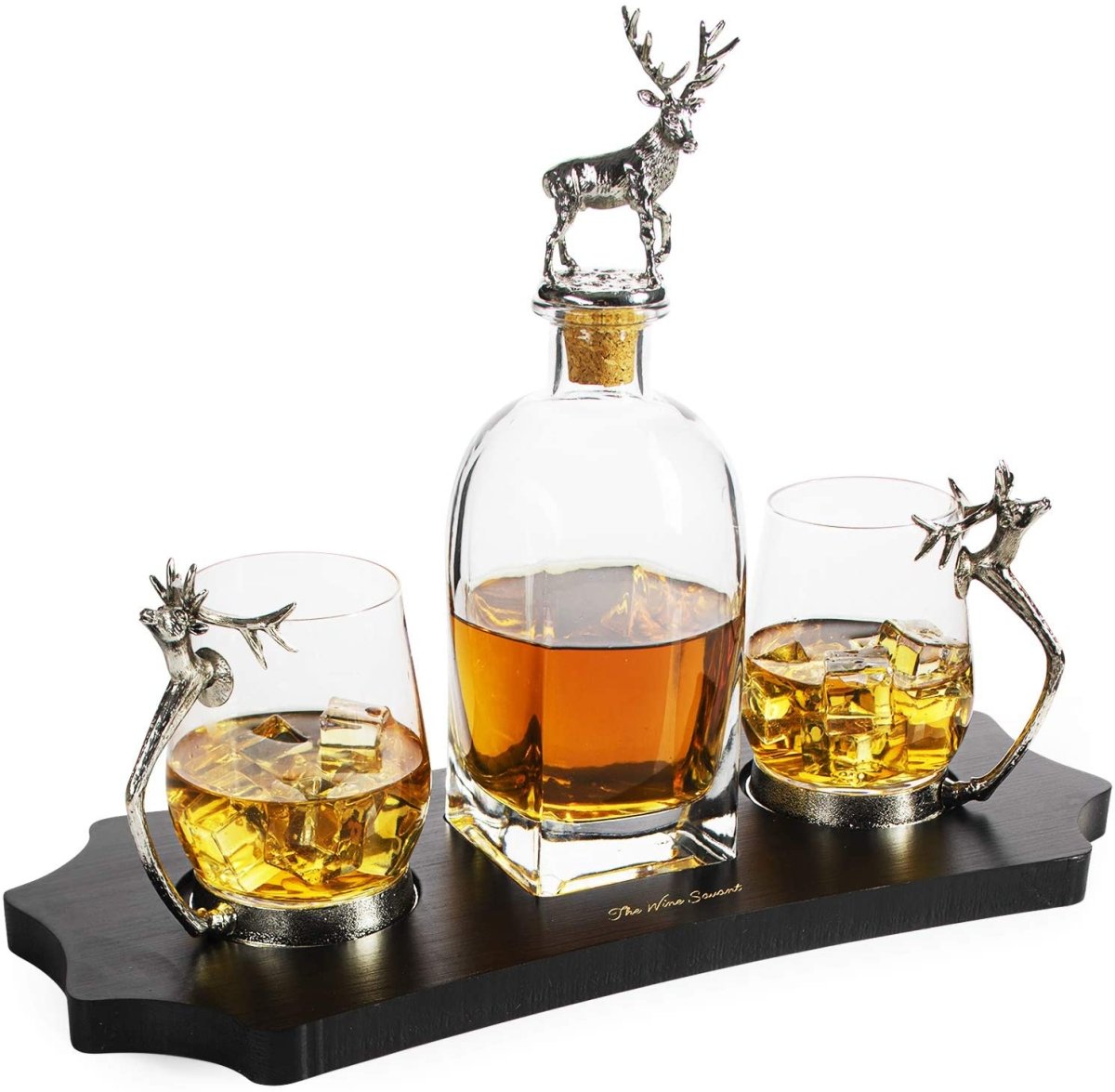 Unique Personalized Whiskey Stag Decanter Set Customized Decanter Set Gifts for Men by Groovy Guy