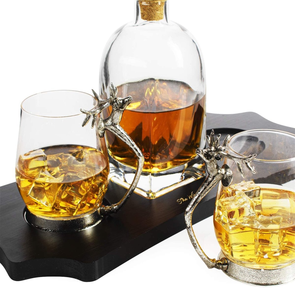 Unique Personalized Whiskey Stag Decanter Set Customized Decanter Set Gifts for Men by Groovy Guy