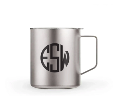initials stainless steel mug