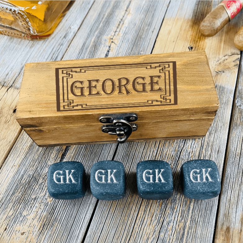 Unique Personalized Engraved Whiskey Stones Customized Whiskey Gifts for Men by Groovy Guy