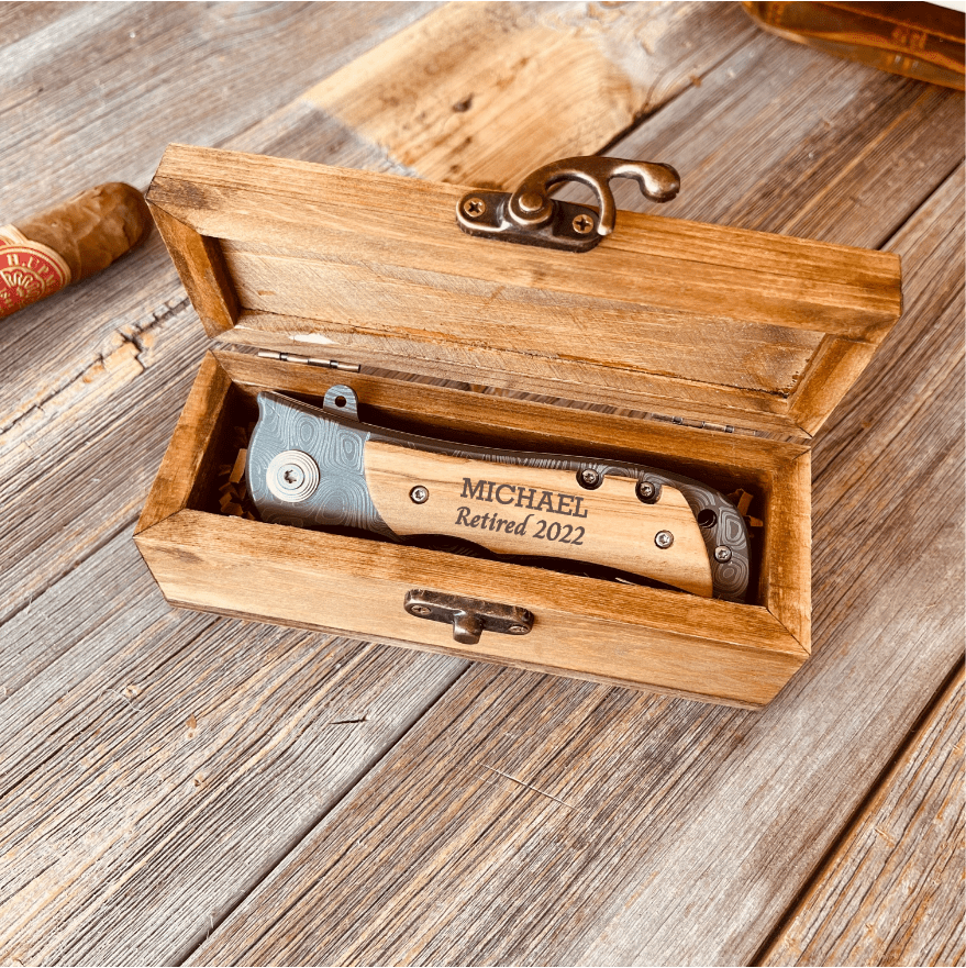 Unique Personalized Retirement Blade Customized Retirememnt Gifts for Men by Groovy Guy