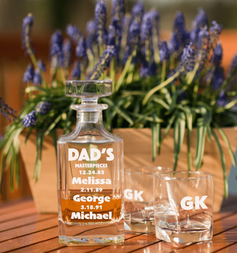 Unique Personalized Dad's Decanter Customized Fathers Day Gifts for Men by Groovy Guy