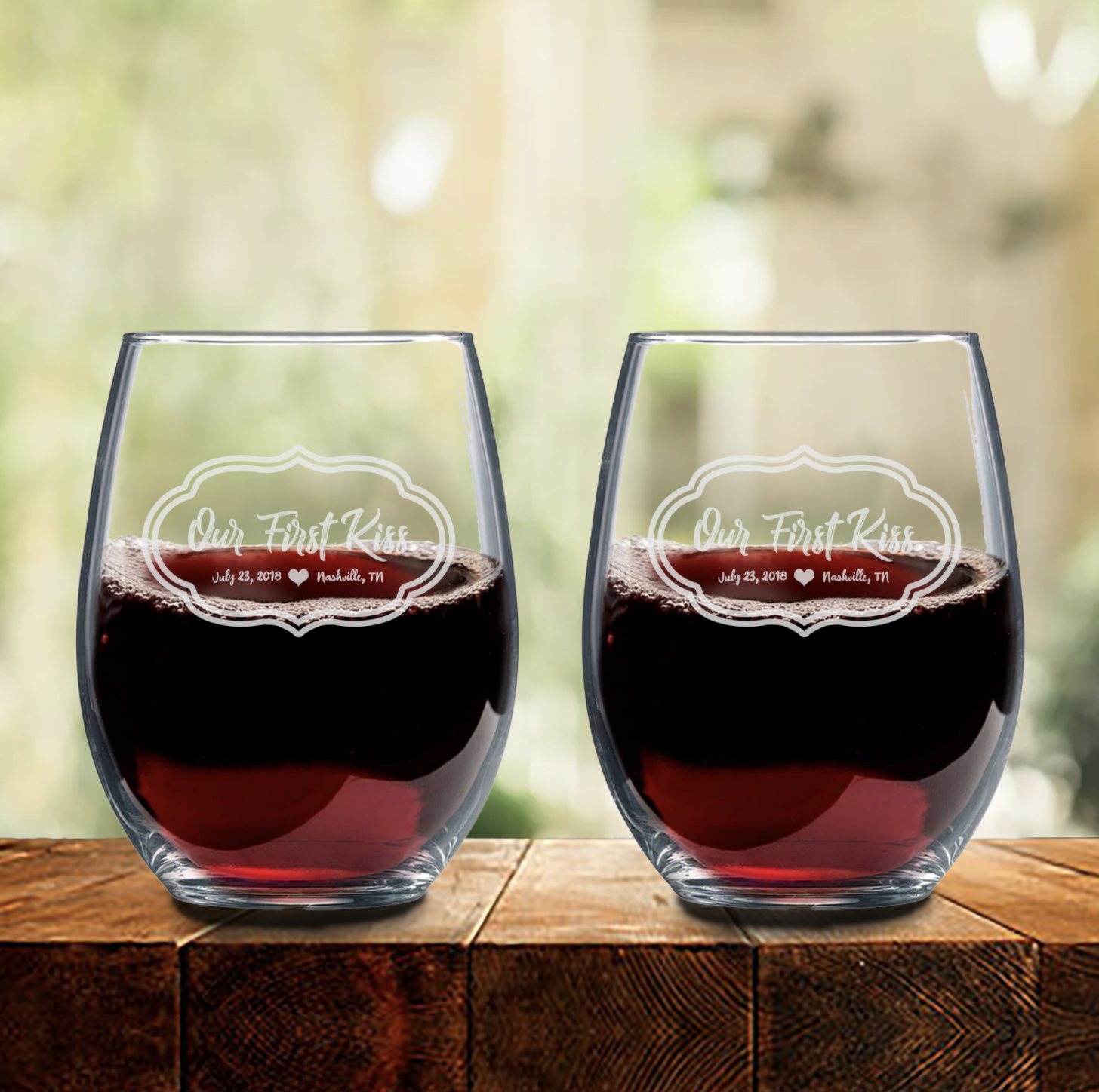 Valentine's Day Wine Glass Set
