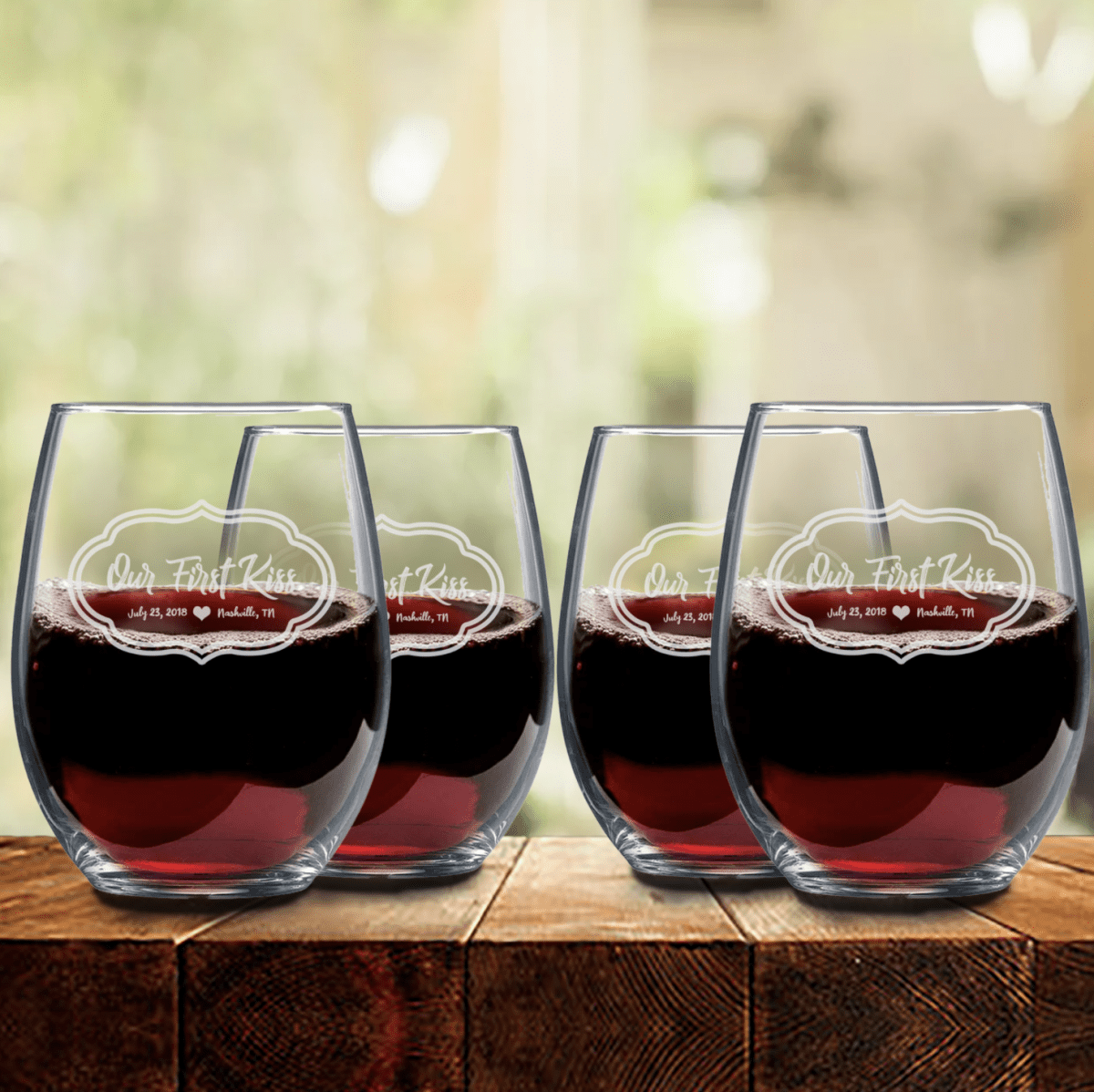 Valentine's Day Wine Glass Set