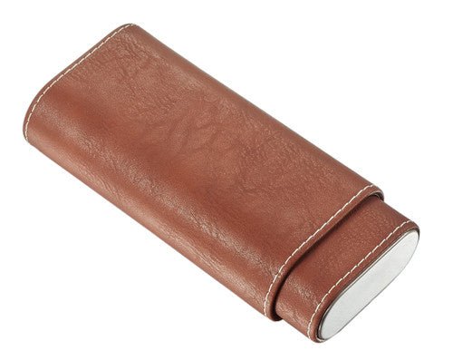Unique Personalized Chocolate Brown Leather Cigar Case Customized Cigar Cases Gifts for Men by Groovy Guy