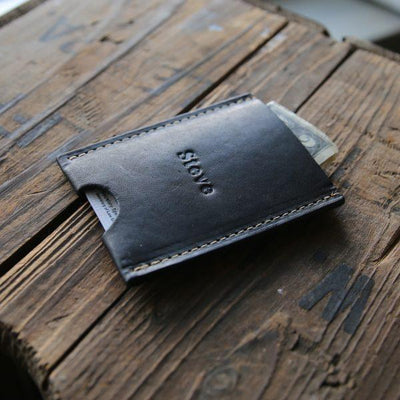 Black Leather Minimalist Wallet