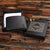 Engraved Black Leather Wallet, Cuff Links and Box