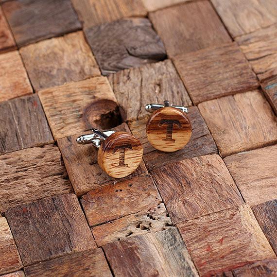 Engraved Wooden Cufflinks