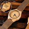 Engraved Wooden Watch with closeup of back