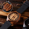 Dark and Light Wood Engraved Groomsmen Watch and Box