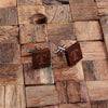 Engraved Wooden Square Cuff Links