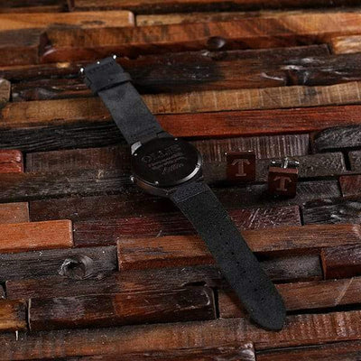Engraved Dark Wood Watch