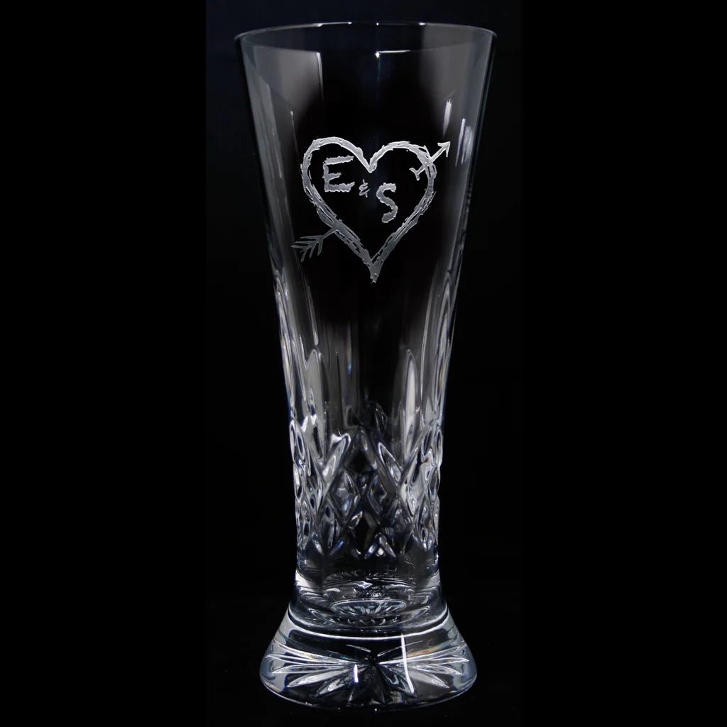 Unique Personalized Waterford Crystal Anniversary Gift Pilsners Customized pint glass Gifts for Men by Groovy Guy