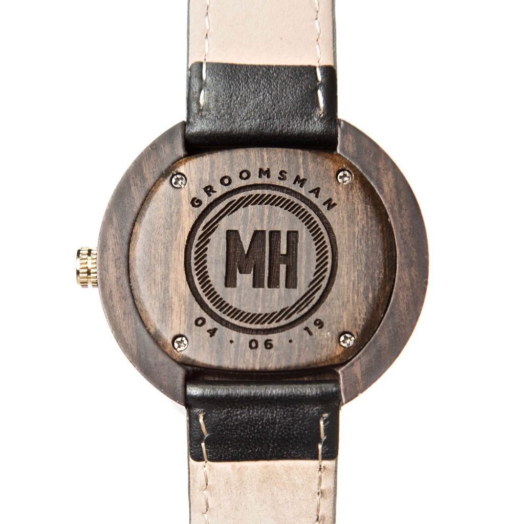 Wooden Wrist Watch With Leather Strap