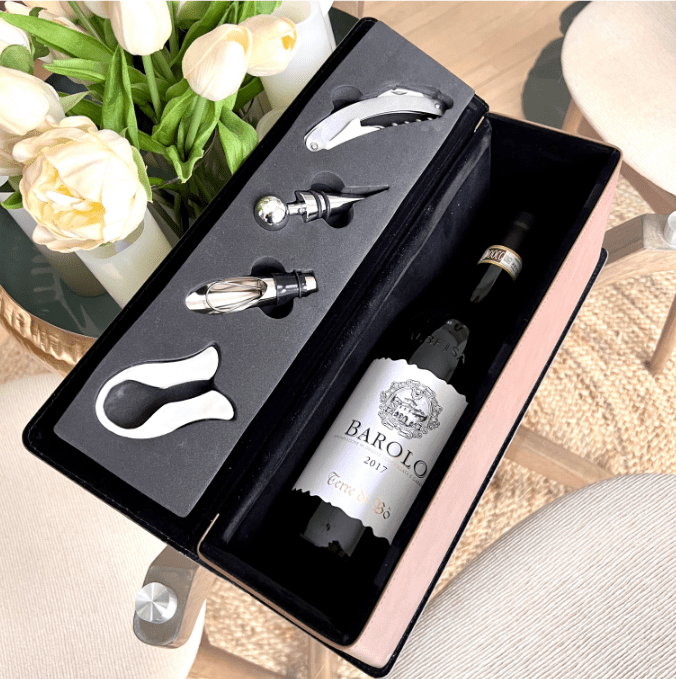 Unique Personalized Custom Logo Wine Box Set Customized Gifts for Men by Groovy Guy