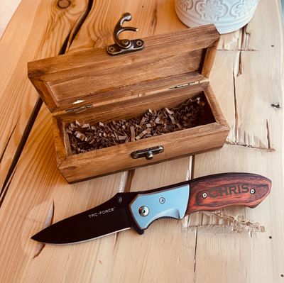 Personalized Retirement  Gift Knife in Custom Engraved Box