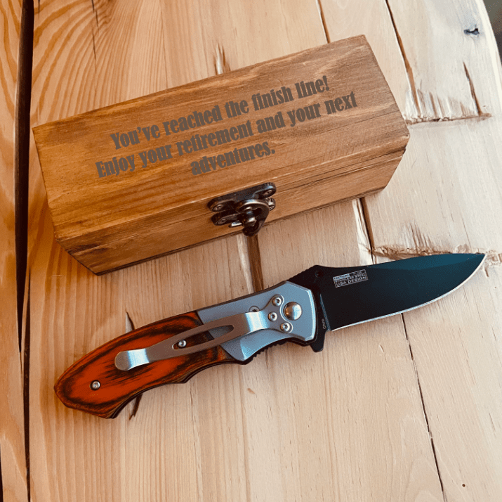 Unique Personalized Armed And Retired Customized Retirement Gifts for Men by Groovy Guy