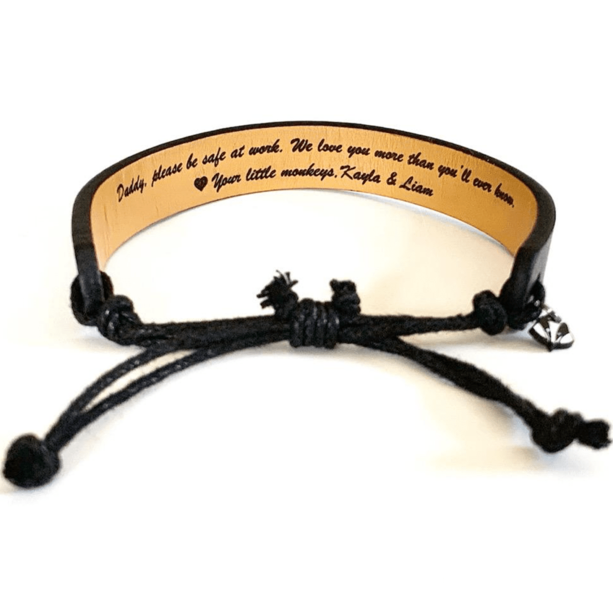 Men's engraved 2025 message bracelet